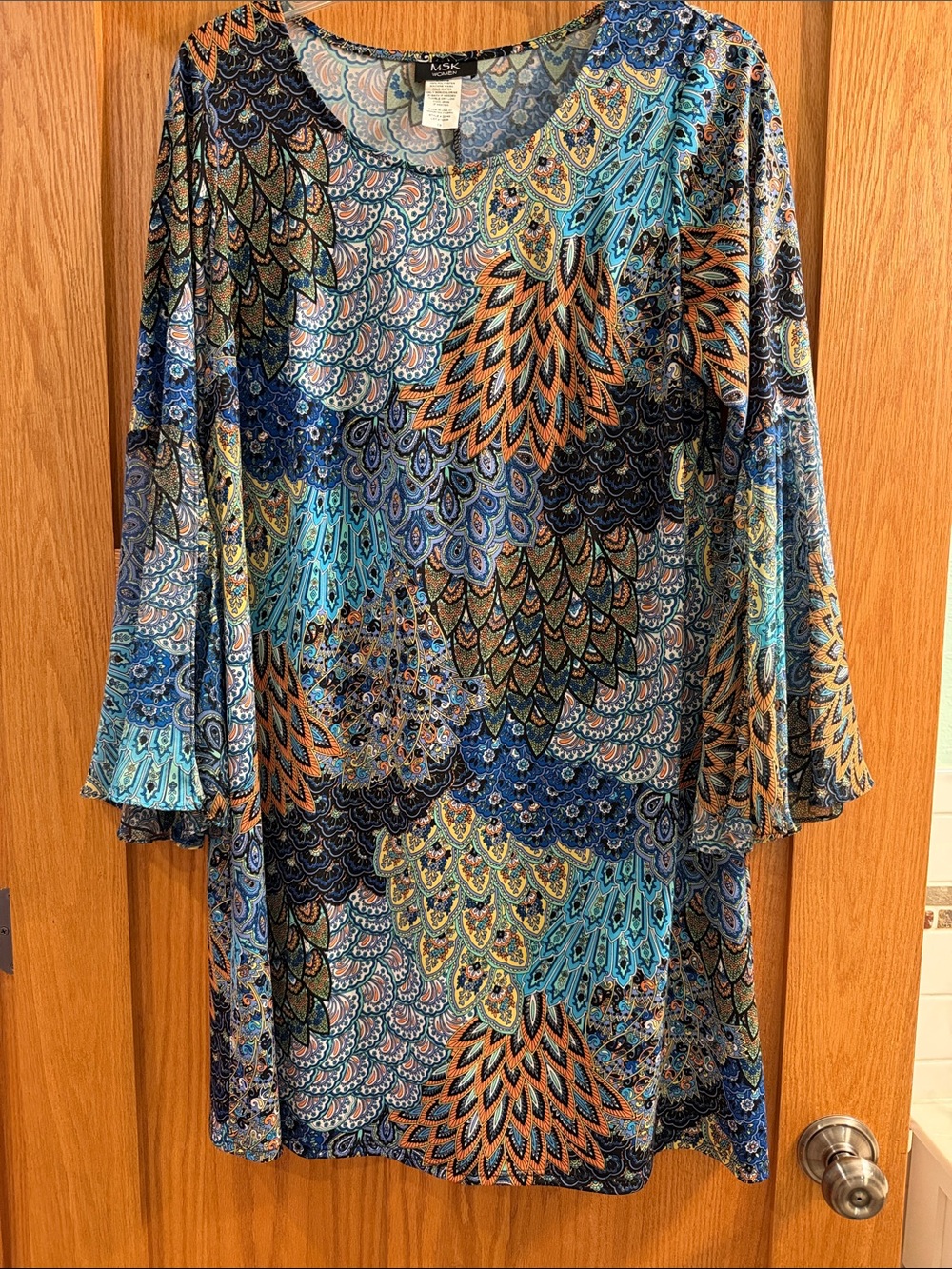 MSK Women Blue Multi Paisley-Print Midi Dress